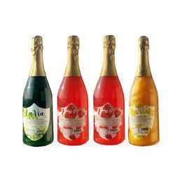 La Via 750 ml Çilek & Kivi & Limon Tropikal Aromalı Simli  Alkolsüz Şampanya