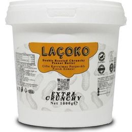 Laçoko 1 kg İsme Özel Şekersiz,Glutensiz,Doğal Çifte Kavrulmuş Parçacıklı Extra Crunchy Fıstık Ezmesi