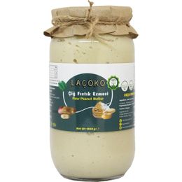 Laçoko 1 kg Şekersiz Katkısız Glutensiz Vegan Doğal Az Kavrulmuş Yer Fıstığı Ezmesi