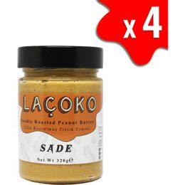 Laçoko 1280 gr Şekersiz Katkısız Glutensiz Vegan Doğal Çifte Kavrulmuş Yer Fıstığı Ezmesi