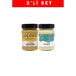 Laçoko 2x320 gr Çifte Kavrulmuş Parçacıklı Fıstık ve Az Kavrulmuş Fıstık Ezmesi