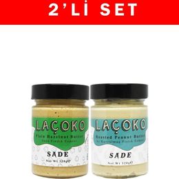 Laçoko 320 gr Çikolatalı Fıstık Az Kavrulmuş Parçacıklı Fıstık ve Sade Fındık Ezmesi