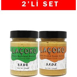 Laçoko 320 gr Çikolatalı Fıstık Az Kavrulmuş Parçacıklı Fıstık ve Sade Fındık Ezmesi