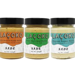 Laçoko 320 gr Deneme Serisi Çifte Kavrulmuş Fıstık, Az Kavrulmuş Fıstık ve Sade Fındık Ezmesi