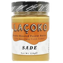 Laçoko 320 gr Katkısız Glutensiz Vegan Doğal Çifte Kavrulmuş Yer Fıstığı Ezmesi