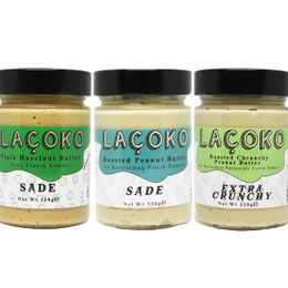 Laçoko 320 gr Sade Fındık Az Kavrulmuş ve Az Kavrulmuş Parçacıklı Fıstık Ezmesi