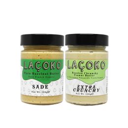 Laçoko 320 gr Sade Fındık Az Kavrulmuş ve Az Kavrulmuş Parçacıklı Fıstık Ezmesi