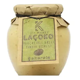Laçoko 350 gr Şekersiz Katkısız Glutensiz Doğal Parçacıklı Ballı Fındık Ezmesi