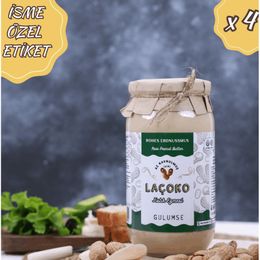 Laçoko 4 kg İsme Özel Şekersiz,Saf,Katkısız,Glutensiz,Vegan,Doğal Az Kavrulmuş(Çiğ) Fıstık Ezmesi