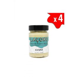 Laçoko 4x320 gr Şekersiz Katkısız Glutensiz Vegan Doğal Az Kavrulmuş Çiğ Yer Fıstığı Ezmesi