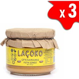 Laçoko 825 gr Şekersiz Katkısız Glutensiz Vegan Doğal Çifte Kavrulmuş Yer Fıstığı Ezmesi