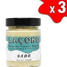 Laçoko 960 gr Şekersiz Katkısız Glutensiz Vegan Doğal Az Kavrulmuş Yer Fıstığı Ezmesi