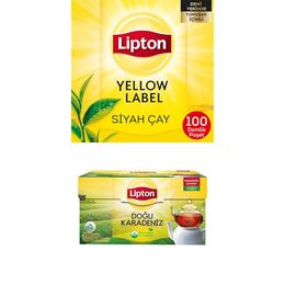 Lipton 100'lü Yellow Label Demlik Poşet Siyah Çay + 100'lü Doğu Karadeniz Demlik Süzen Poşet Bergamot Aromalı Siyah Çay