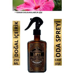 Lofty 250 ml Amber Romantik Cam Şişe Oda ve Çamaşır Spreyi