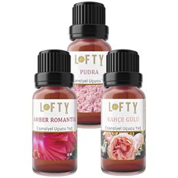 Lofty Pudra Amber Bahçe Gülü 10 ml Uçucu Yağ Buhurdanlık Esansı Oda Kokusu