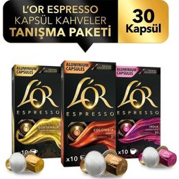 L'or 10'lu Espresso Origin India + 10'lu Colombia + 10'lu Guatemala Kapsül Kahve
