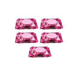 Luckido 5 Paket 90 Adet Kapaklı Gül Kokulu Red Rose Islak Havlu Mendil
