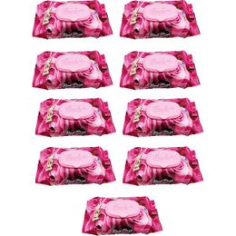 Luckido 90 Adet Kapaklı Gül Kokulu 9 Paket Red Rose Islak Havlu Mendil