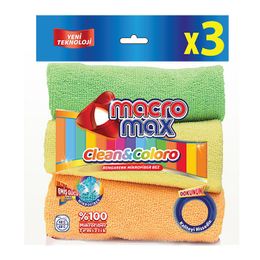 Macromax 3'lü Rengarenk Mikrofiber Bez
