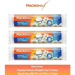 Macromax 3x10'lu Büyük Boy Büzgülü Papatya Çöp Torbası