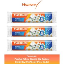 Macromax 3x10'lu Büyük Boy Büzgülü Papatya Çöp Torbası