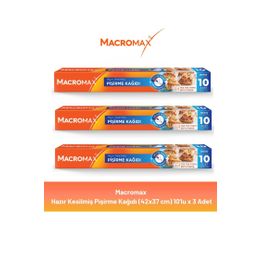Macromax 3x10'lu Hazır Kesilmiş Yağlı Pişirme Kağıdı