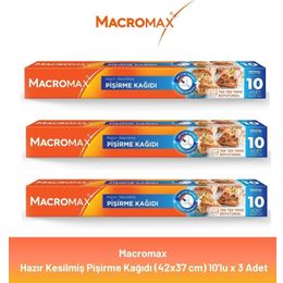 Macromax 3x10'lu Hazır Kesilmiş Yağlı Pişirme Kağıdı