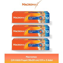 Macromax 3x12'li Çift Kilitli Poşet