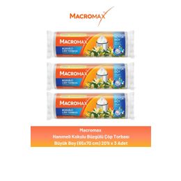Macromax 3x20'li Büyük Boy Büzgülü Hanımeli Çöp Torbası