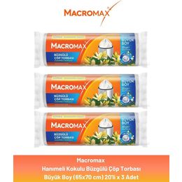 Macromax 3x20'li Büyük Boy Büzgülü Hanımeli Çöp Torbası
