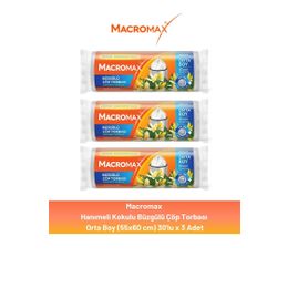 Macromax 3x30'lu Orta Boy Büzgülü Hanımeli Çöp Torbası