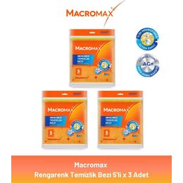 Macromax 3x5'li Rengarenk Temizlik Bezi