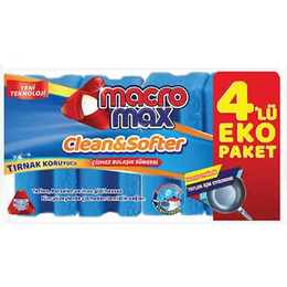 Macromax Çizmez Oluklu 4'lü Sünger