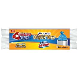 Macromax Extra Güçlü 10'lu Büyük Boy Çöp Torbası