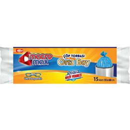 Macromax Extra Güçlü 15'li Orta Boy Çöp Torbası