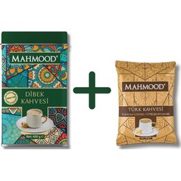 Mahmood 400 gr Ölçek Kaşıklı Teneke Kutu Dibek Kahvesi + 100 gr Orta Kavrulmuş Türk Kahvesi