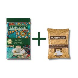 Mahmood 400 gr Ölçek Kaşıklı Teneke Kutu Dibek Kahvesi + 100 gr Orta Kavrulmuş Türk Kahvesi