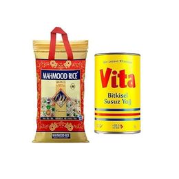 Mahmood Rice 4 kg 1121 Basmati Pirinç + 1 lt Vita Bitkisel Susuz Yağ