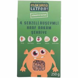 Makarna Lütfen 250 gr 4 Sebzeli ve Ruşeymli Harf Rakam Şehriye