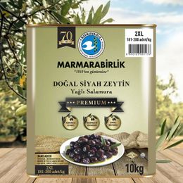 Marmarabirlik 10 kg 2Xl 181-200 Kb Premium Dogal Siyah Zeytin