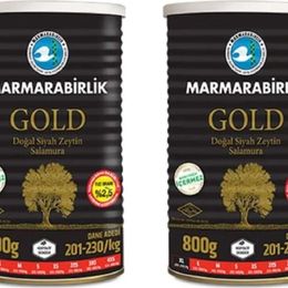 Marmarabirlik 2x800 gr Teneke Az Tuzlu Salamura Siyah Zeytin