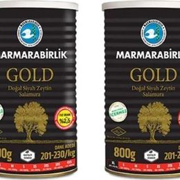 Marmarabirlik 2x800 gr Teneke Az Tuzlu Salamura Siyah Zeytin