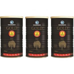 Marmarabirlik 3x800 gr Gold Az Tuzlu Siyah Zeytin