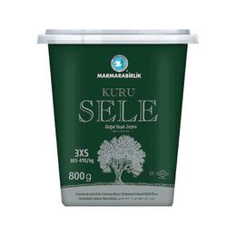 Marmarabirlik 800 gr Yeşil Pet 3Xs 381-410 Kalibre Kuru Sele Siyah Zeytin