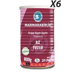 Marmarabirlik Az Tuzlu Salamura Siyah Zeytin Teneke (L) 800 gr - 6'lı