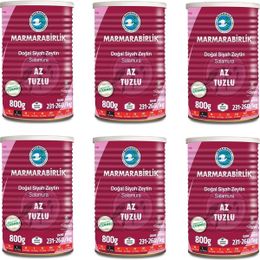 Marmarabirlik Az Tuzlu Salamura Siyah Zeytin Teneke (L) 800 gr - 6'lı