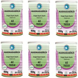 Marmarabirlik Az Tuzlu Salamura Siyah Zeytin Teneke (S) 800 gr - 6'lı
