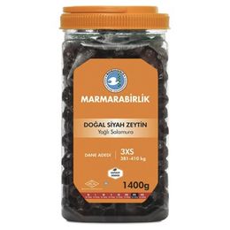Marmarabirlik Doğal Yağli Salamura 381-410 KB 3XS Siyah Zeytin Pet 1400 G