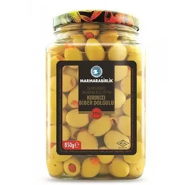 Marmarabirlik Kırmızı Biber Dolgulu Yeşil Zeytin   850 gr