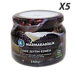 Marmarabirlik Siyah Sade Ezme Zeytin 175 Gr Cam X 5'li Paket